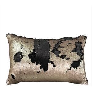 NWOT Aviva Stanoff Mermaid Pillow 12" x 20" Champagne Gold Sequin Feather Insert